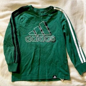 adidas Kids Long-Sleeve Split 3 Stripes T-Shirt, Size 4